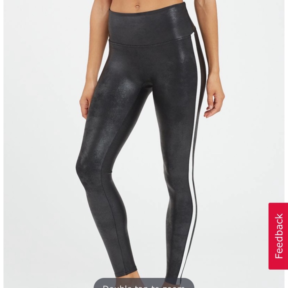 SPANX Faux Leather Side Stripe Leggings - Picture 4 of 15